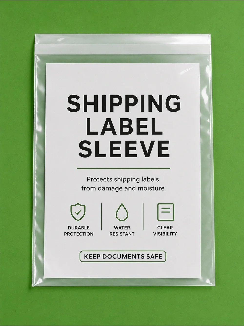 🌸 50 Clear Plastic Shipping Label Sleeve - Waterproof 💦